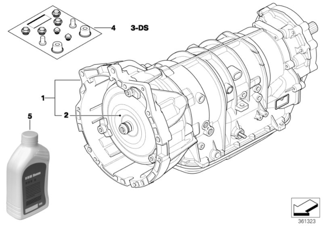 2002 BMW X5 Torque Converter Diagram for 24407504300