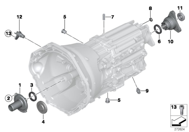 2014 BMW M5 Gearbox Housing & Mounting Parts (GS6-53BZ/DZ) Diagram