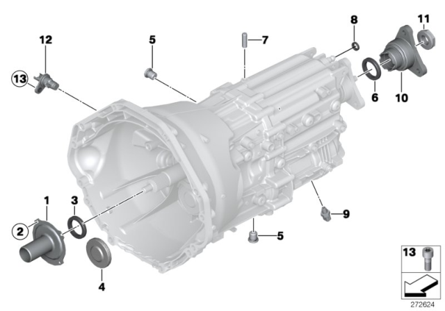 2013 BMW M5 Gearbox Housing & Mounting Parts (GS6-53BZ/DZ) Diagram