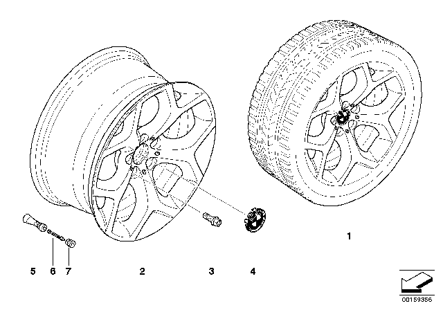 2011 BMW X5 BMW LA Wheel, Y-Spoke Diagram 4