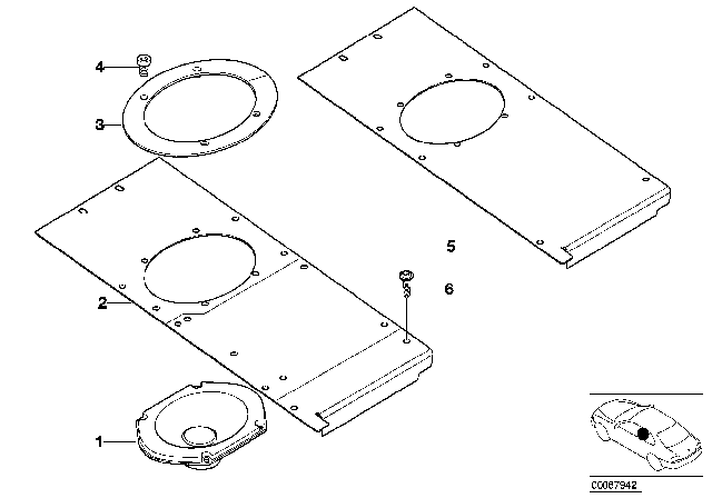 2001 BMW Z8 Mounting Plate Right Diagram for 65108235278