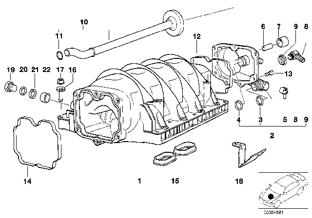 2000 BMW 540i Intake Manifold System Diagram 1