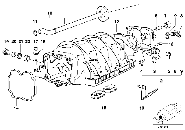 2000 BMW 740iL Intake Manifold System Diagram 1