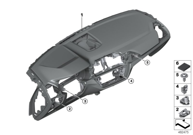 2020 BMW X4 DASHBOARD SENSATEC HEAD-UP D Diagram for 51458092661