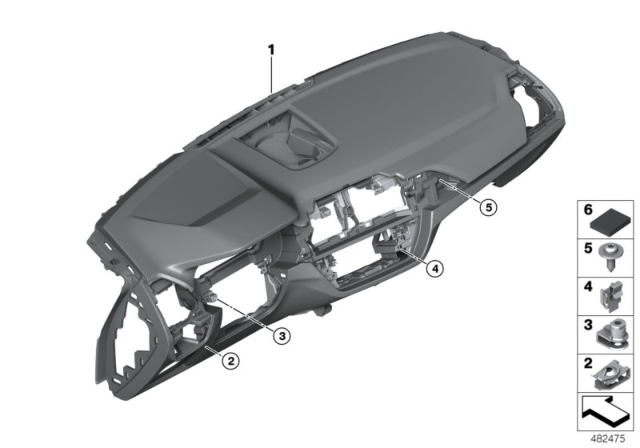 2020 BMW X4 Instrument Panel, Head-Up Display Diagram for 51457937296