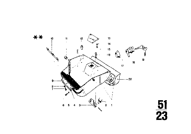 1973 BMW 2002tii Glove Box Diagram