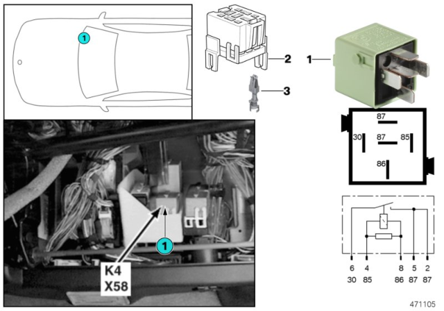 2000 BMW 740iL Relay, Blower Diagram