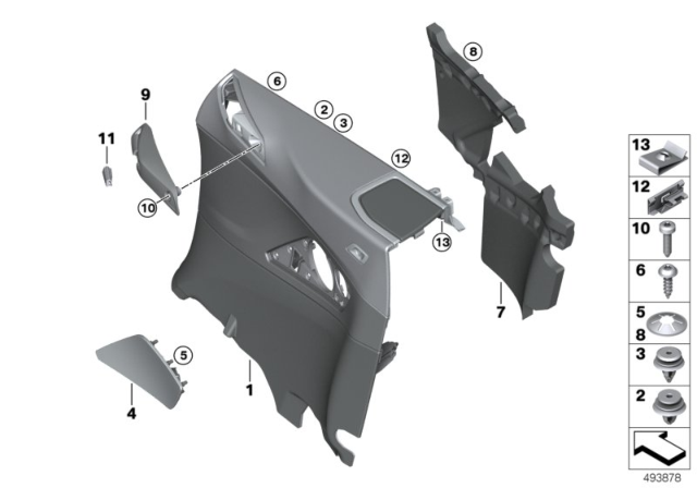 2019 BMW M850i xDrive LATERAL TRIM PANEL, LEFT Diagram for 51419461713