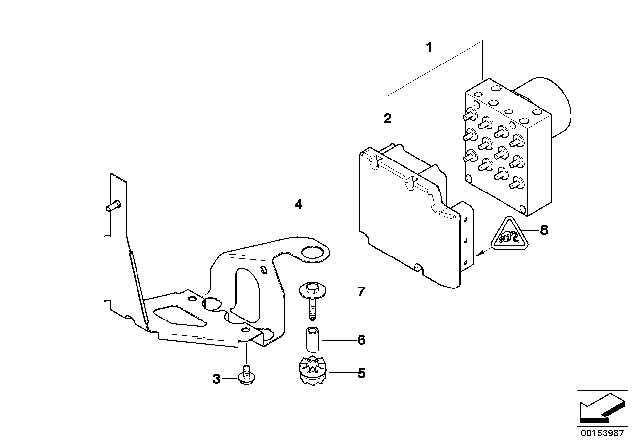 2001 BMW Z3 M Hydro Unit DSC / Control Unit / Fastening Diagram