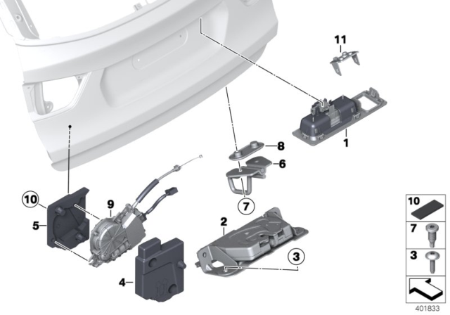 2014 BMW X3 Trunk Lid / Closing System Diagram