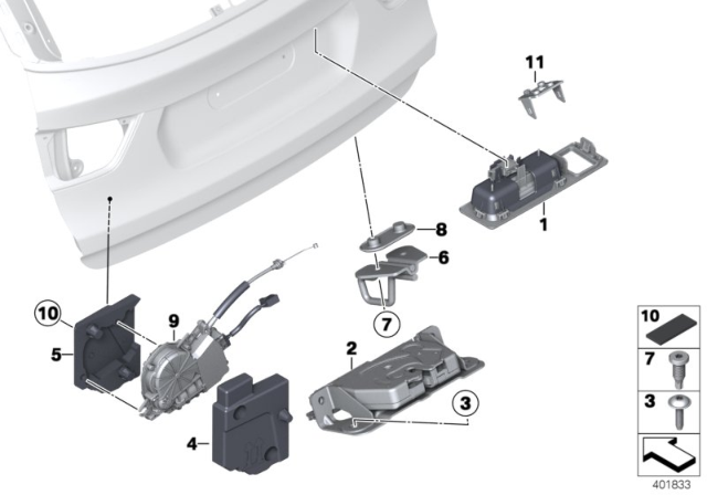 2013 BMW X3 Trunk Lid / Closing System Diagram