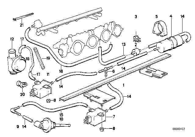 1992 BMW M5 Vacuum Control - Engine Diagram