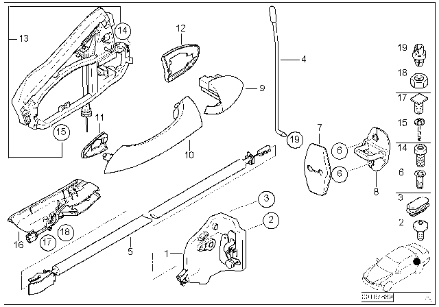 2003 BMW X5 Locking System, Door Diagram