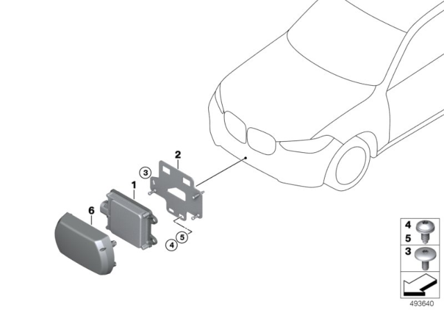 2019 BMW X7 Front Radar Sensor Long Range Diagram