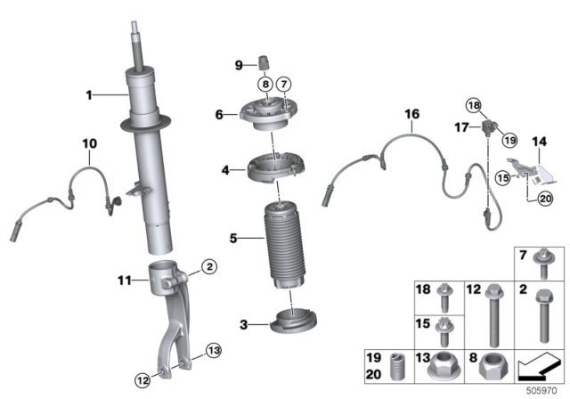 2020 BMW X5 Strut Mount, Left Diagram for 31126876683