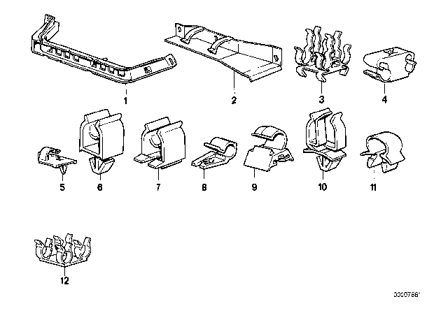 1978 BMW 633CSi Cable Holder Diagram