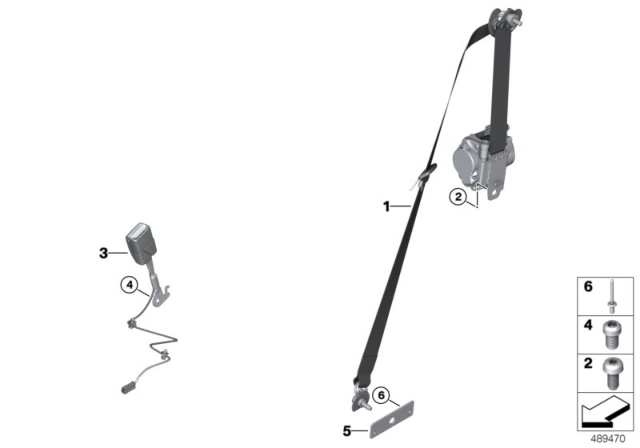 2020 BMW i8 Front Left Upper Seat Belt Diagram for 72117457887