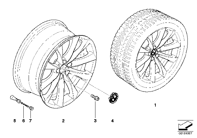 2008 BMW X5 BMW LA Wheel, V-Spoke Diagram