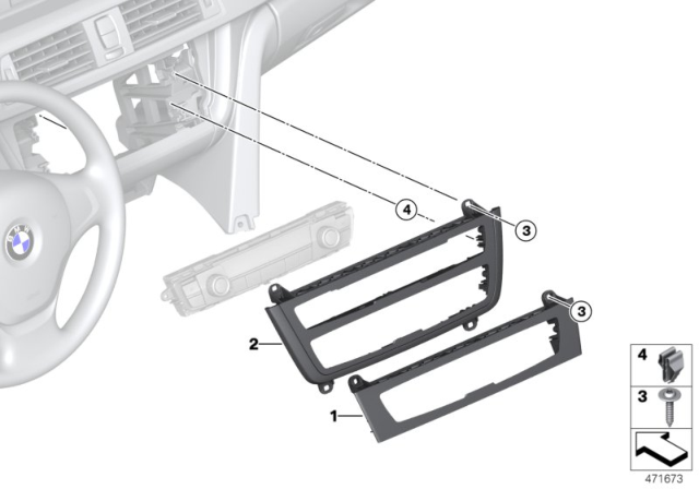 2017 BMW 440i Trim, A/C Operating Unit Diagram