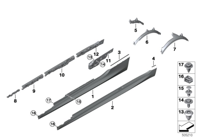 2020 BMW M8 M Trim, Sill / Wheel Arch Diagram