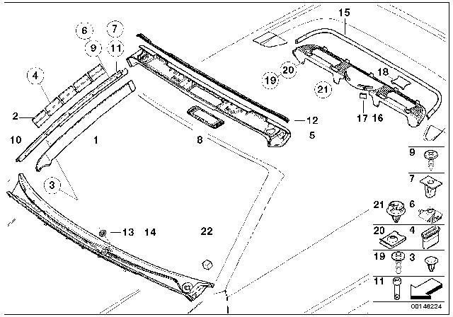 2001 BMW M3 Interior Body Trim Panel Diagram