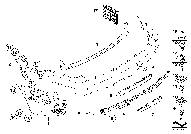 2008 BMW X3 Mounting Parts Diagram 2