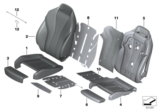 COVER THIGH SUPPORT LEATHER Diagram for 52107948893