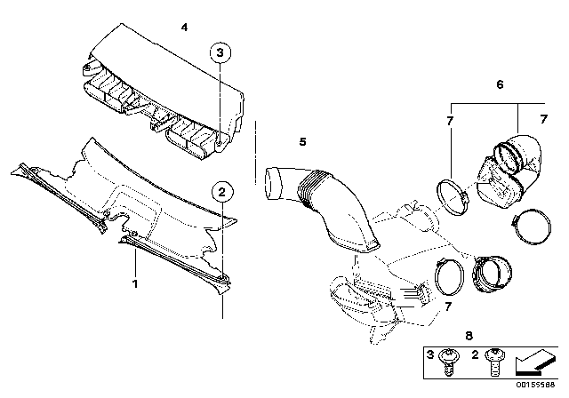 2007 BMW X3 Intake Duct Diagram for 13713428065