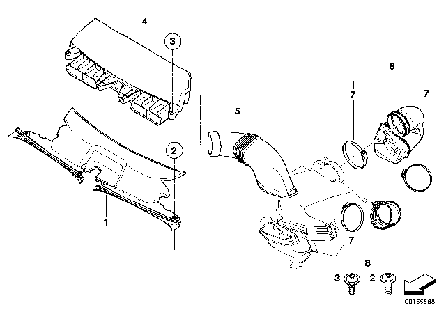 2007 BMW X3 Air Duct Diagram for 13713402286