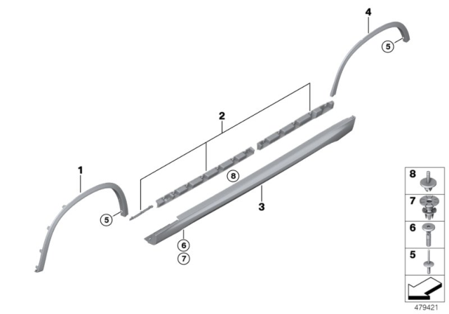 2014 BMW X1 M Trim, Sill / Wheel Arch Diagram