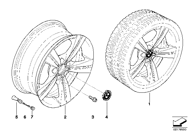 2007 BMW 335i BMW LA Wheel, Star Spoke Diagram 2