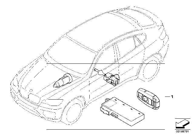 2014 BMW X6 One-Key Locking Diagram