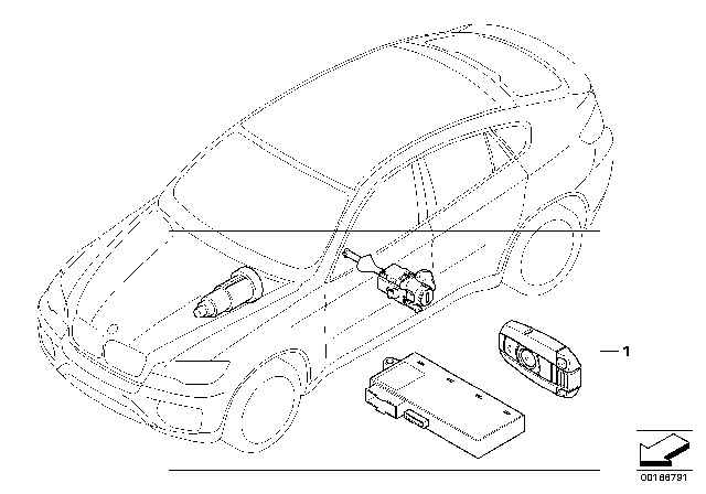 2013 BMW X6 M One-Key Locking Diagram