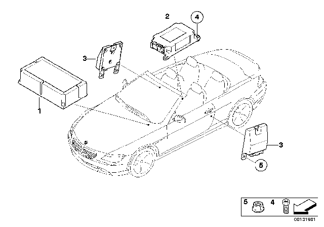 2007 BMW 650i Exchange ECU Airbag With Gateway Module Diagram for 65772298863