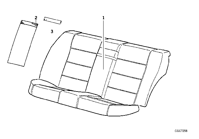 1993 BMW 320i Rear Seat Centre Armrest Diagram