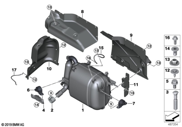 2019 BMW i3s Rubber Mounting Diagram for 18307612903