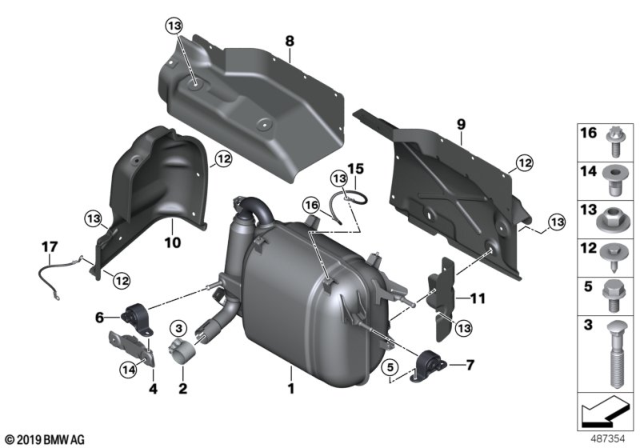 2019 BMW i3s Muffler Clamp Diagram for 18308614953