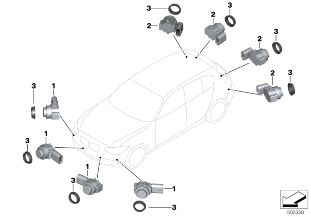 2019 BMW M2 Ultrasonic Sensor Pdc Diagram