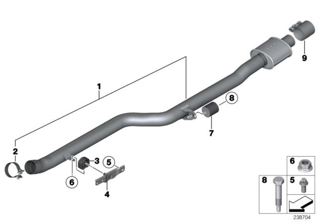 2017 BMW X3 Front Silencer Diagram