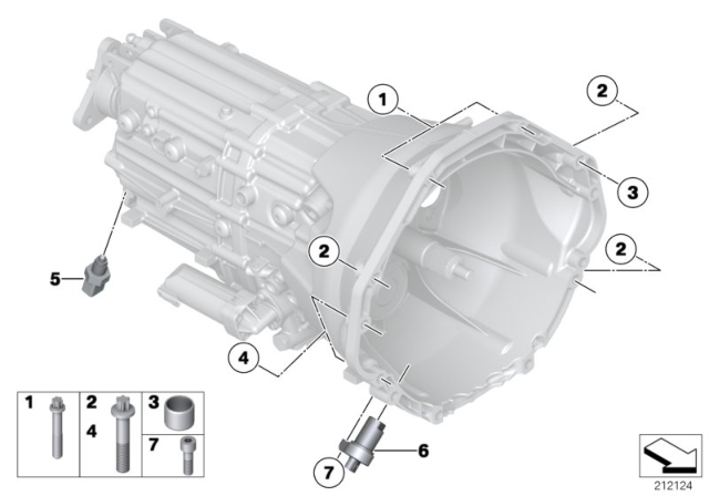 2013 BMW 550i Transmission Mounting Diagram