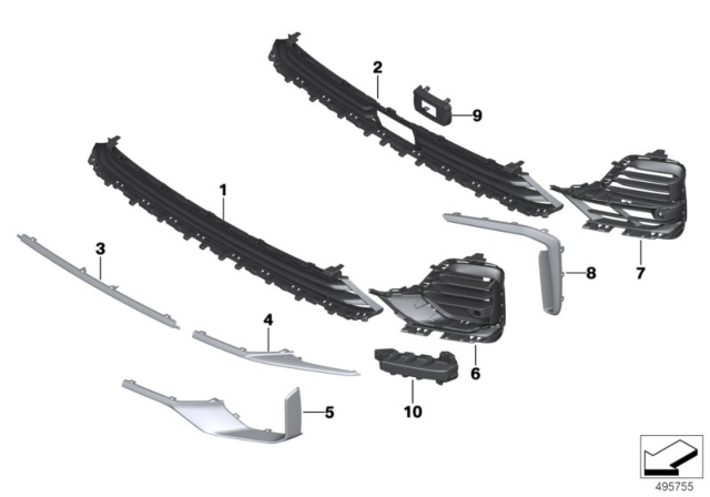 2019 BMW X7 Moulding Front Left Diagram for 51117470329