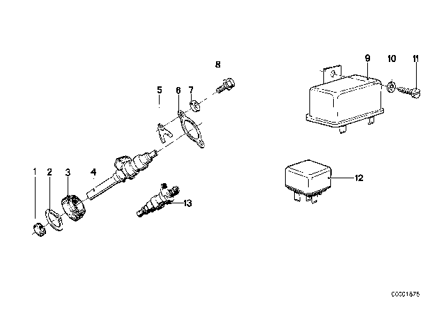 1979 BMW 733i Insulating Washer Diagram for 13641262255
