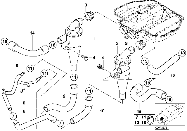 2001 BMW Z8 Vent Hose Diagram for 11151406953