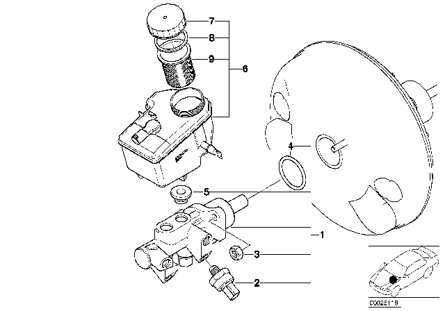 1997 BMW Z3 Brake Master Cylinder Diagram