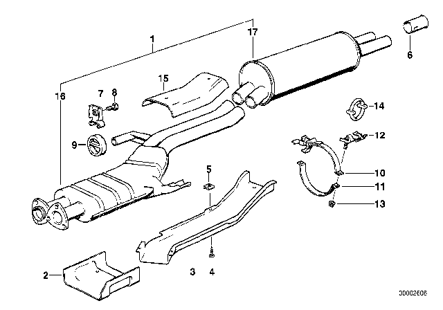 1986 BMW 735i Tailpipe Trim, Chrome Diagram for 82119413968