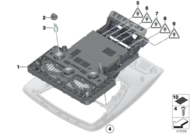 2015 BMW 535d Switch Cluster, Roof Diagram 2