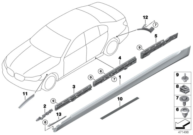 2018 BMW 750i Cover Door Sill / Wheel Arch Diagram