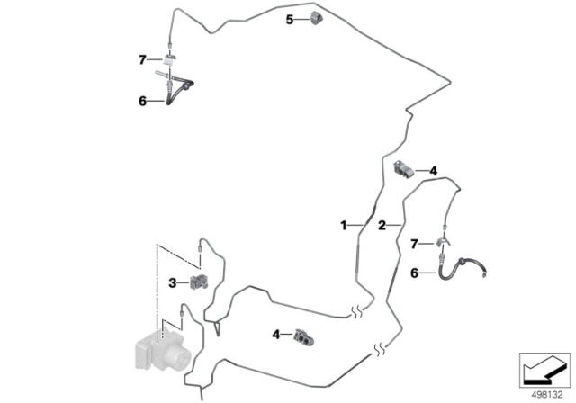 2019 BMW Z4 Brake Pipe, Rear Diagram