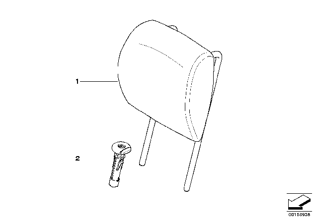 2010 BMW X5 Rear Seat Head Restraint Diagram 2