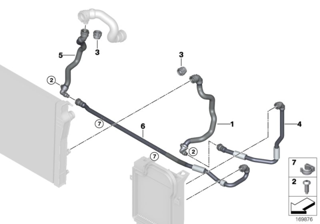 2008 BMW X6 Radiator Coolant Hose Diagram for 17127584561